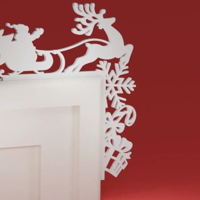 Decoração de porta Natal Trenó