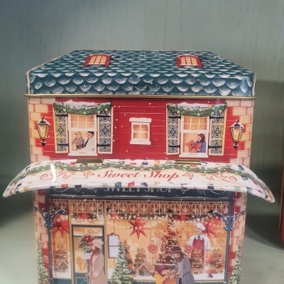Caixa de metal Lojinha de doces Natal