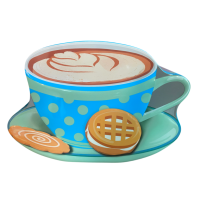 Caixa metal Capuccino azul  Grande