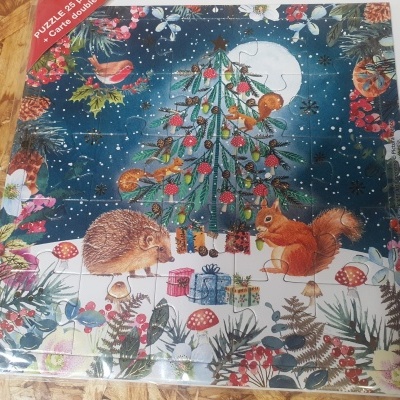 Pictura postal puzzle Natal animais