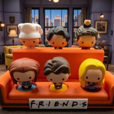 Sofá Friends apto para coleção dos bonecos do MAC