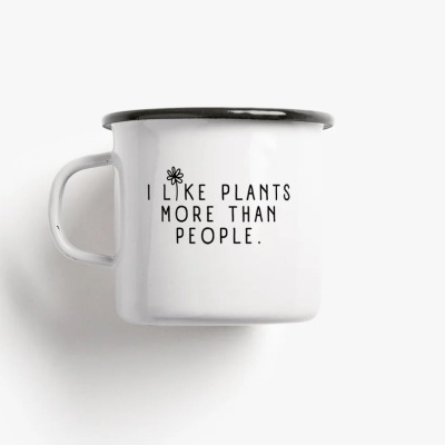 Caneca esmalte - I Like Plants
