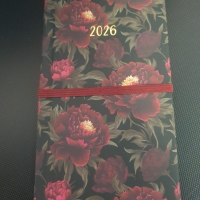 Agenda 2026 slim flores bordeaux