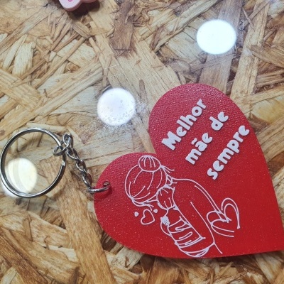Porta chaves Coração Mãe