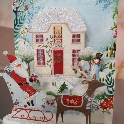 Postal Pop Up Natal peq. trenó