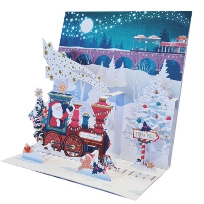Postal Pop Up comboio de Natal