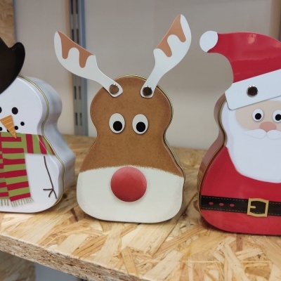 Caixa de metal figurinha boneco neve