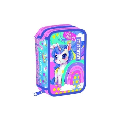 Mitama estojo triplo com material Unicórnio