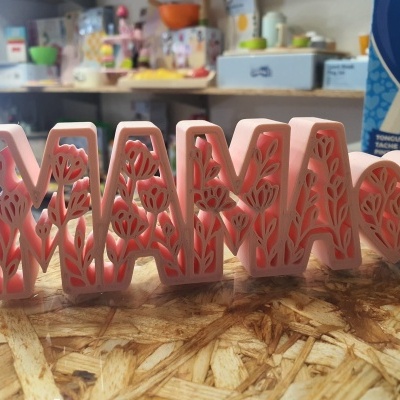 Mama floral com coração