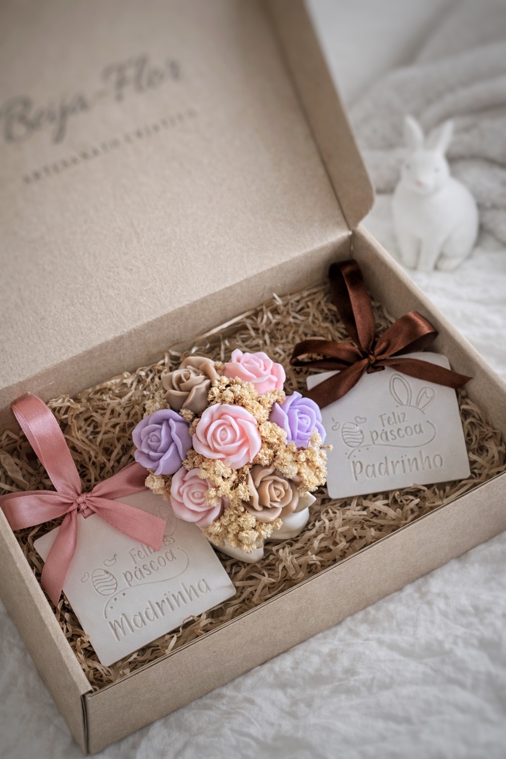 Box Arranjo Floral coelho Padrinhos