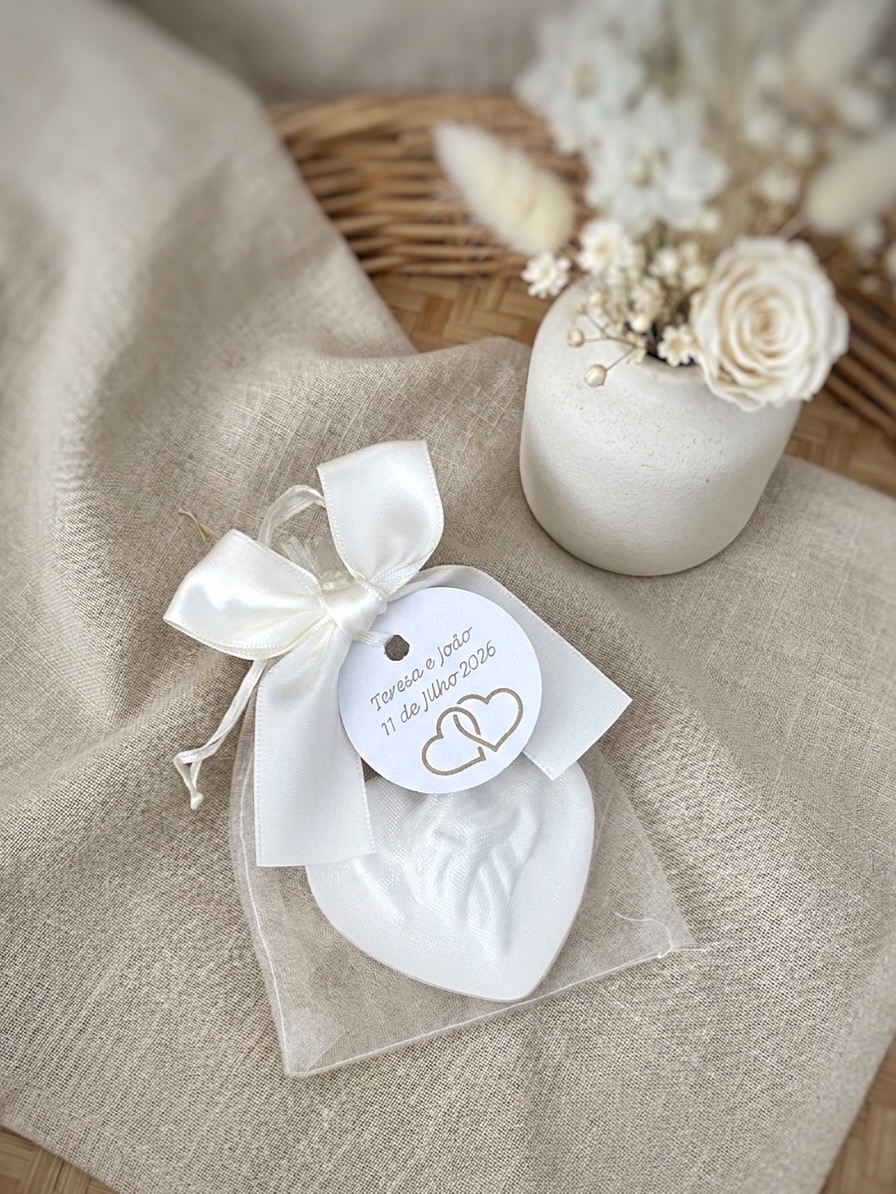 Lembrança - Coração com aliança Gesso perfumado