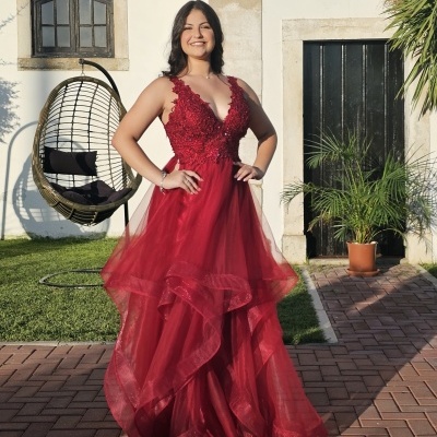 Vestido "Sabrina" Bordô