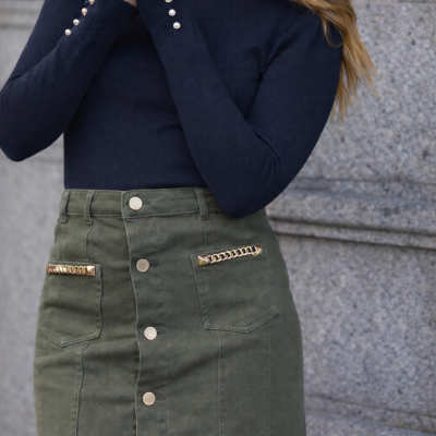 Camisola S7161 punho c/ Pérolas