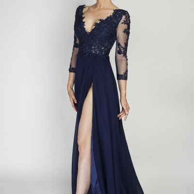 Vestido "Letícia" TG  Azul Marinho