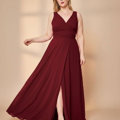 Vestido Carine - Bordô