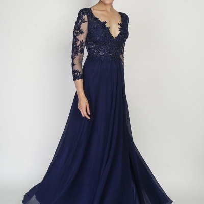 Vestido "Letícia" TG  Azul Marinho