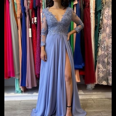 Vestido "Letícia" TG Azul Metalizado