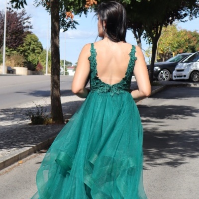 Vestido "Sabrina" Verde Garrafa