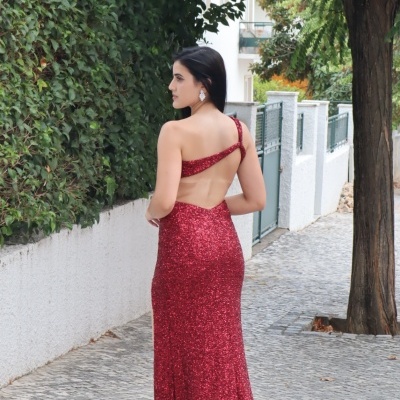 Vestido F8031 - Bordô