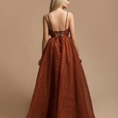 Vestido "Princesa" Terracota