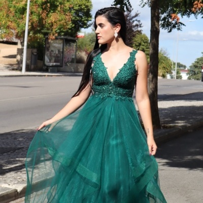 Vestido "Sabrina" Verde Garrafa