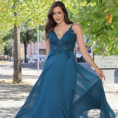 Vestido R1854 Petróleo