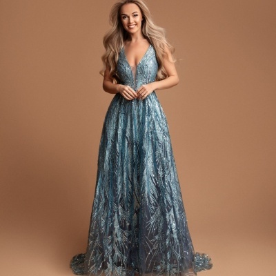 Vestido Elina TG - Azul Acinzentado