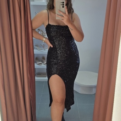 Vestido Lantejoulas Preto