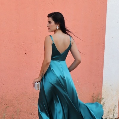 Vestido Maeva - Petroléo