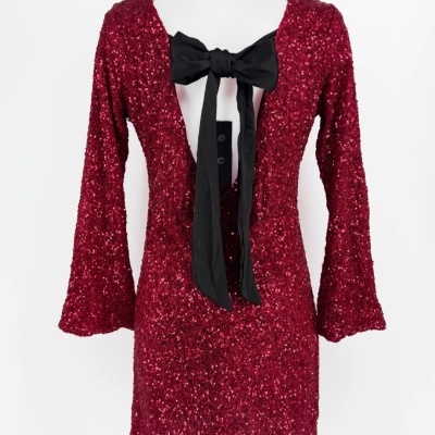 Vestido Lantejoulas c/ Laço costas