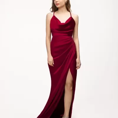 Vestido "Eliane" Azul Acinzentado