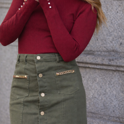 Camisola S7161 punho c/ Pérolas