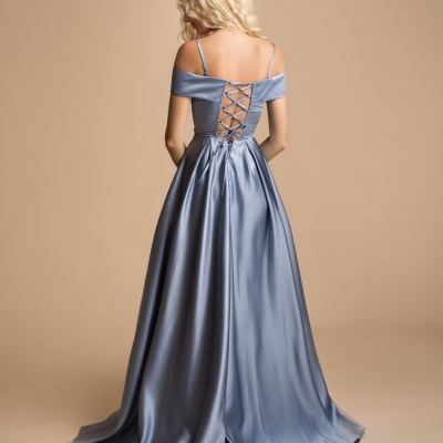 Vestido "Tiara" Azul Acinzentado