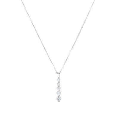 Colar Luxury com cinco brilhantes - Prata S925