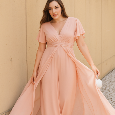 Macacão/Vestido "Louise " Rosa