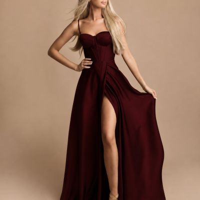 Vestido "Evelyne" - Bordô