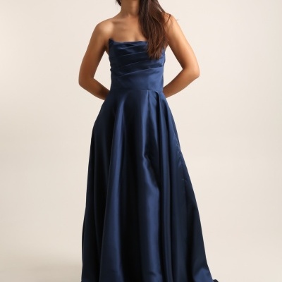 Vestido "Laura" Azul Marinho