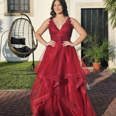 Vestido "Sabrina" Bordô