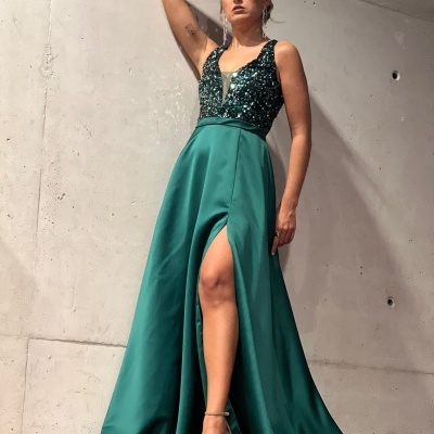 Vestido "Simone" Verde Garrafa