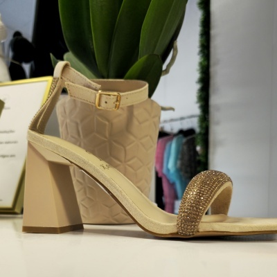 Sandália Brilhos Bege