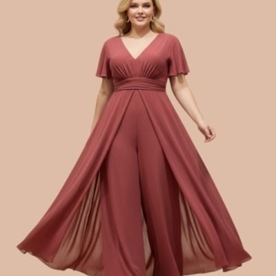 Macacão/Vestido "Louise " - Rosa Indiano