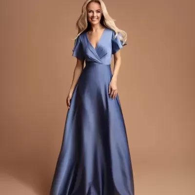 Vestido Luisa - Azul Acinzentado