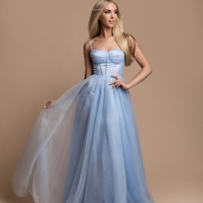 Vestido Flora - Azul Claro