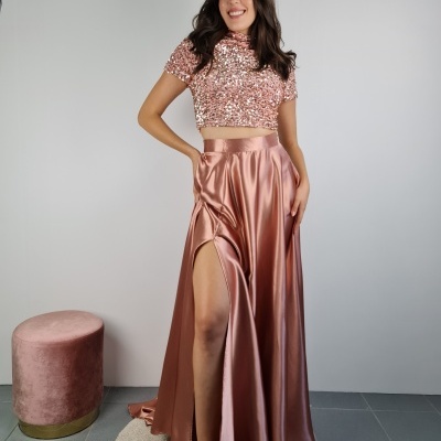 Top "Lena" Rosa Dourado