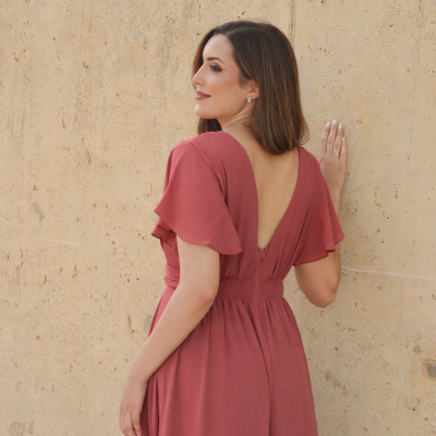 Macacão/Vestido "Louise " - Rosa Indiano