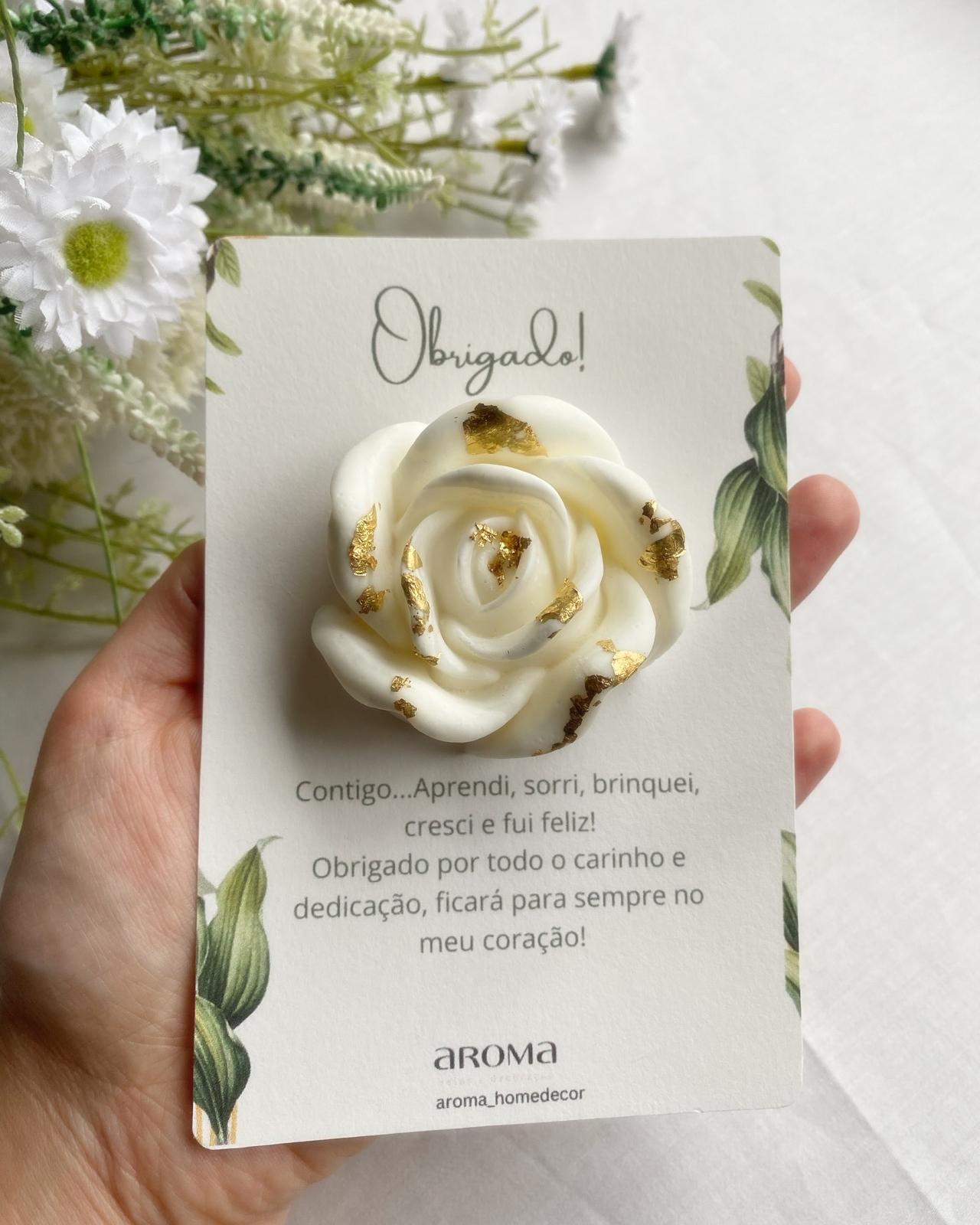 Cartão com flor de cera