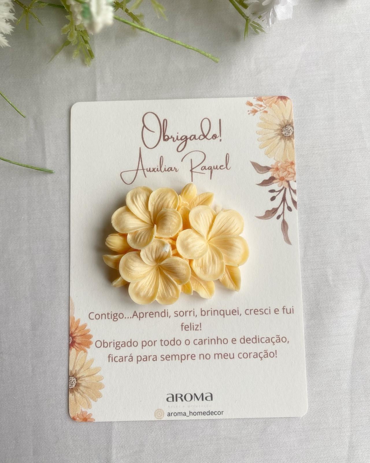 Cartão com flor de cera