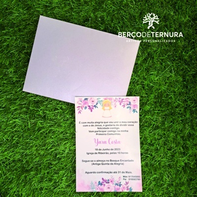 Convite comunhão, batizado...