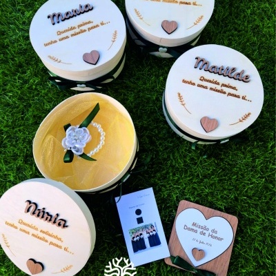 Caixa convite de damas de honor