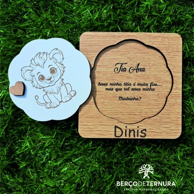 Convite madrinha / padrinho - Tema leãozinho